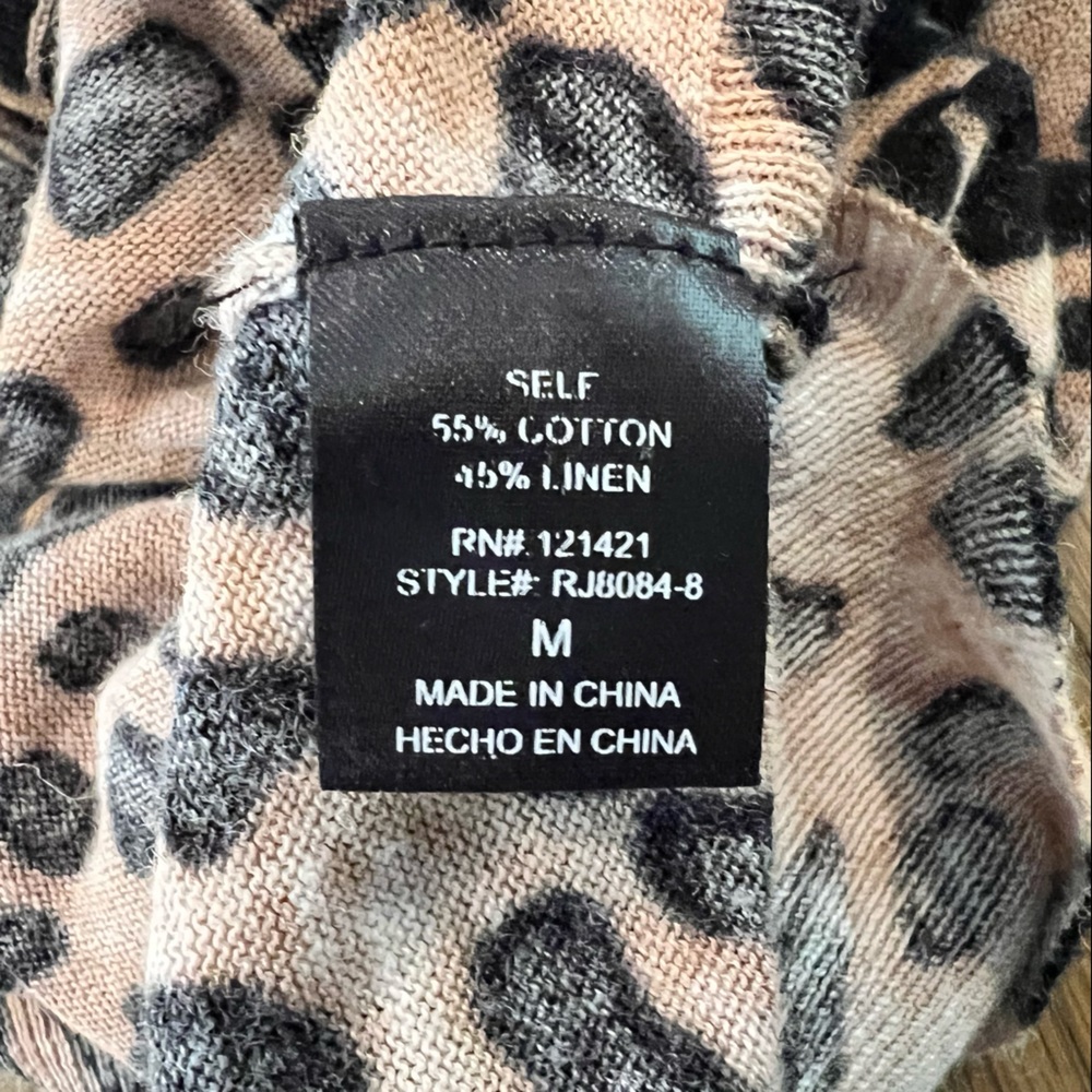 Ellison Leopard Print Cardigan in Tan and Black - Picture 9 of 9